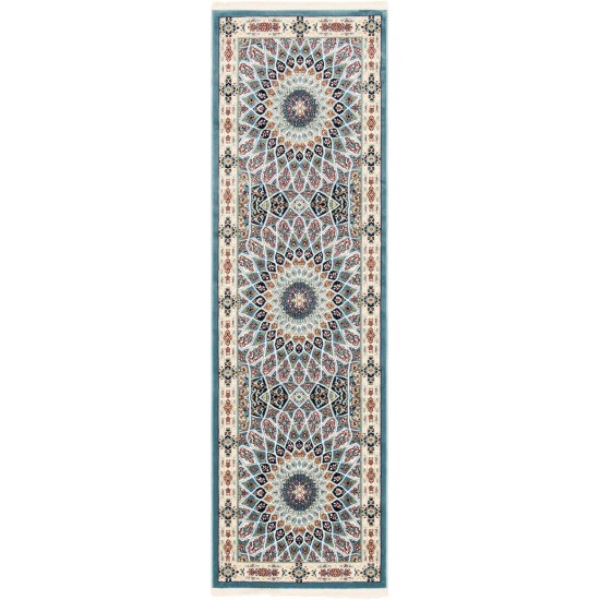 Rug Unique Loom Narenj Blue Runner 2' 6 x 8' 0