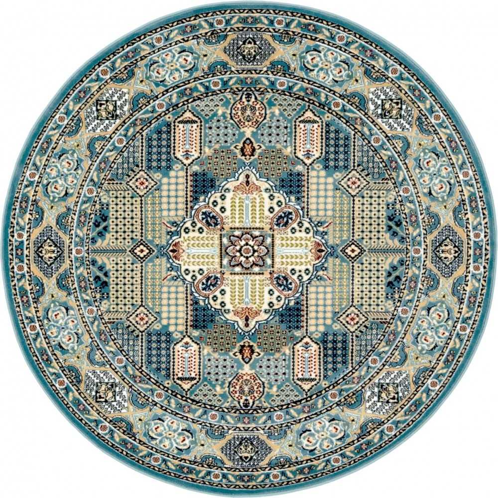 Rug Unique Loom Narenj Blue Round 5' 0 x 5' 0