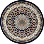 Rug Unique Loom Narenj Navy Blue Round 5' 0 x 5' 0