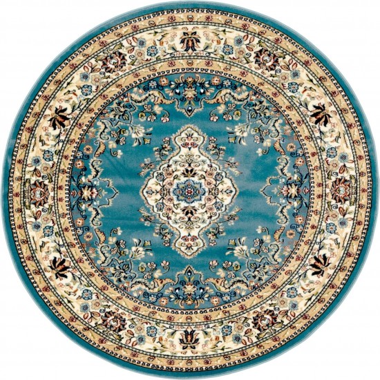 Rug Unique Loom Narenj Blue Round 5' 0 x 5' 0