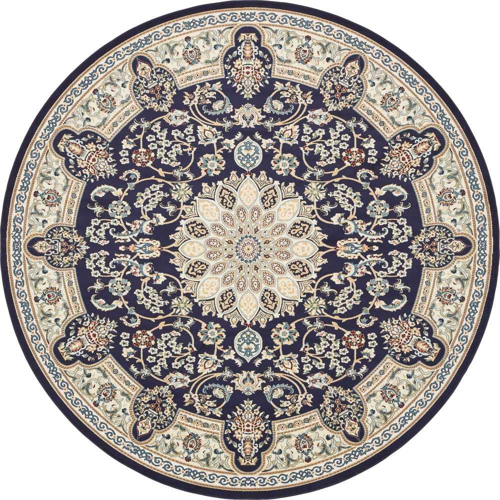 Rug Unique Loom Narenj Navy Blue Round 10' 0 x 10' 0