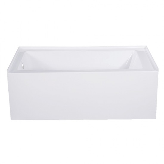 Aqua Eden 54-Inch Acrylic Alcove Tub with Left Hand Drain Hole, White