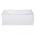 Aqua Eden 54-Inch Acrylic Alcove Tub with Right Hand Drain Hole, White