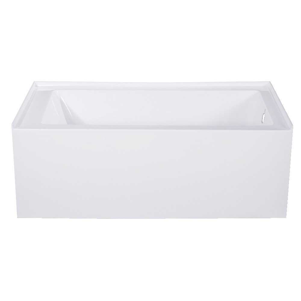 Aqua Eden 54-Inch Acrylic Alcove Tub with Right Hand Drain Hole, White