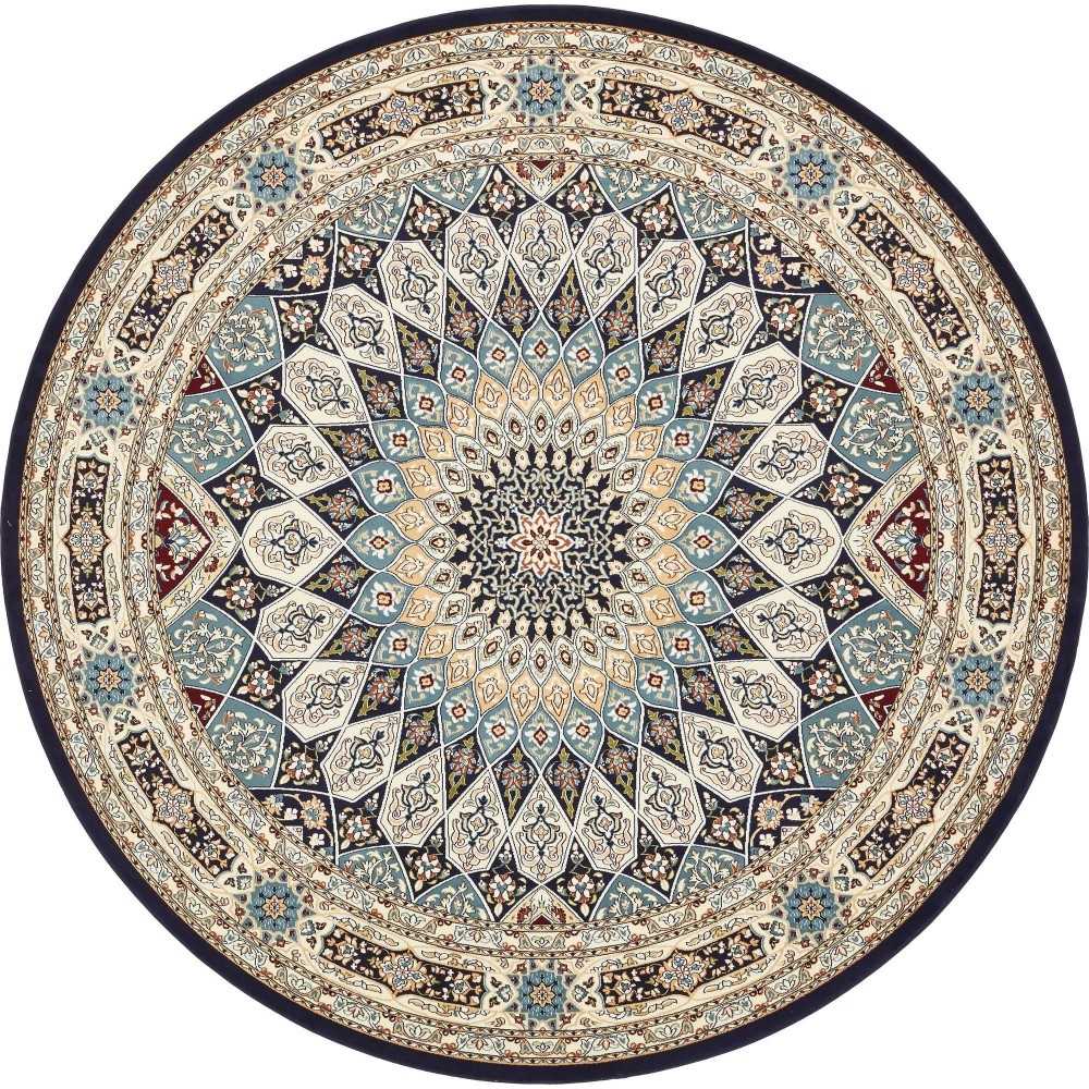 Rug Unique Loom Narenj Navy Blue Round 10' 0 x 10' 0