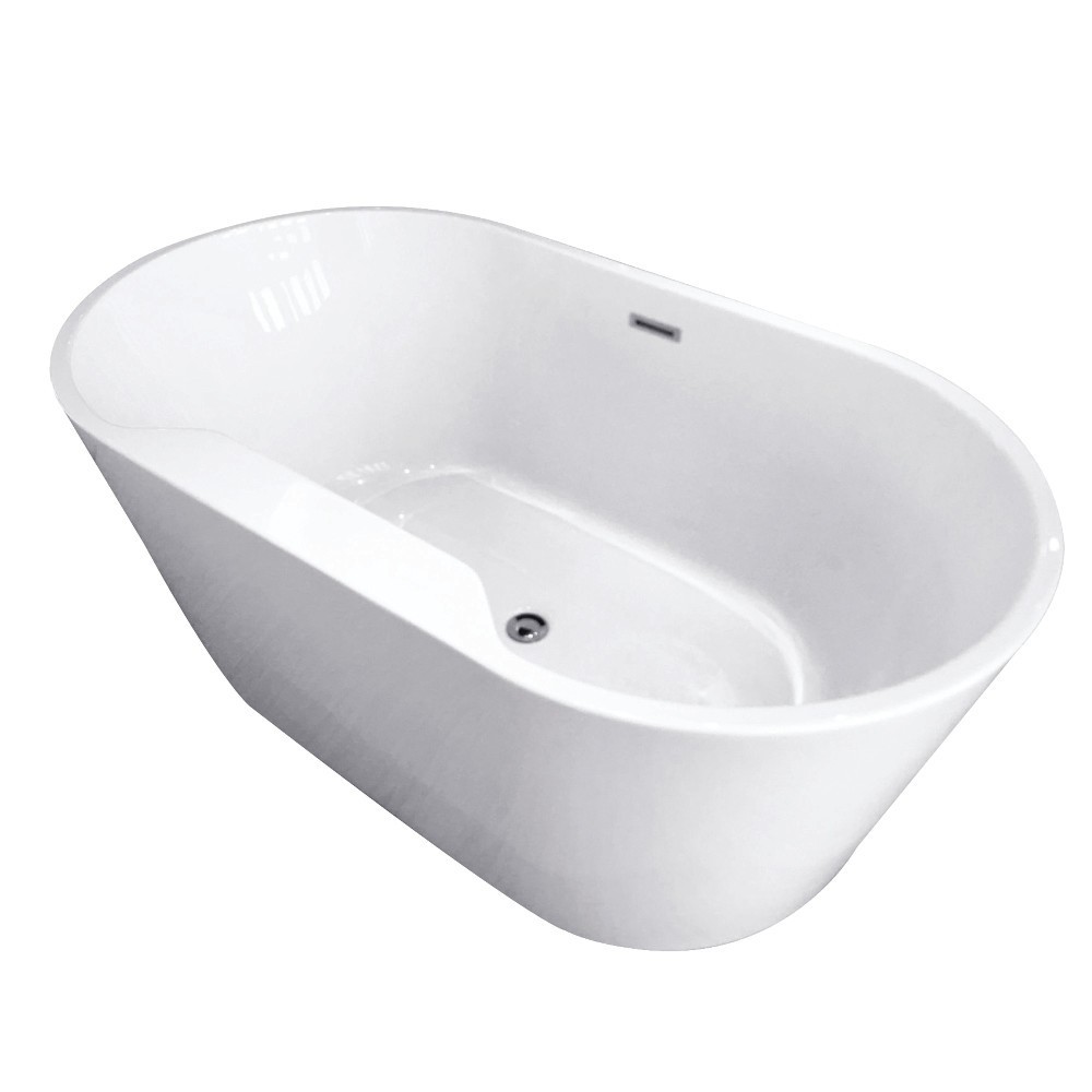 Aqua Eden 56-Inch Acrylic Freestanding Tub with Drain, White