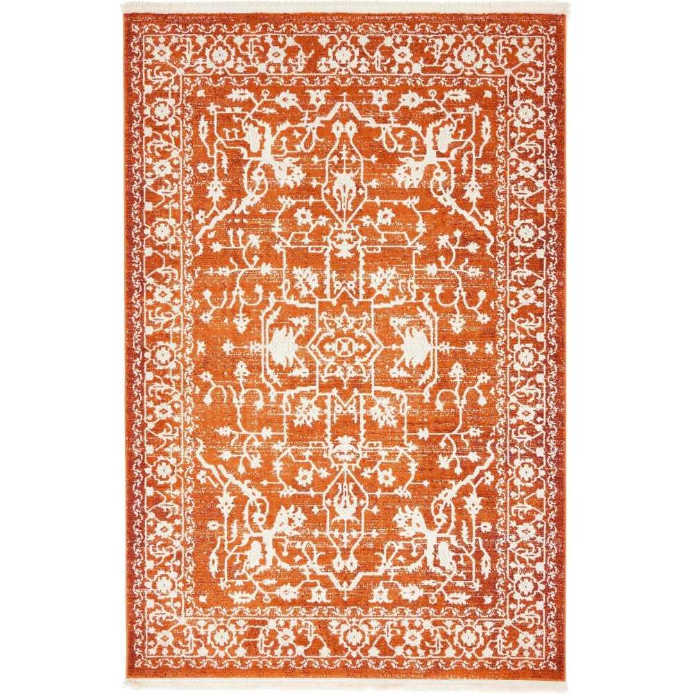 Rug Unique Loom New Classical Terracotta Rectangular 4' 0 x 6' 0