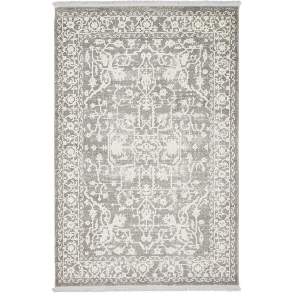 Rug Unique Loom New Classical Gray Rectangular 4' 0 x 6' 0