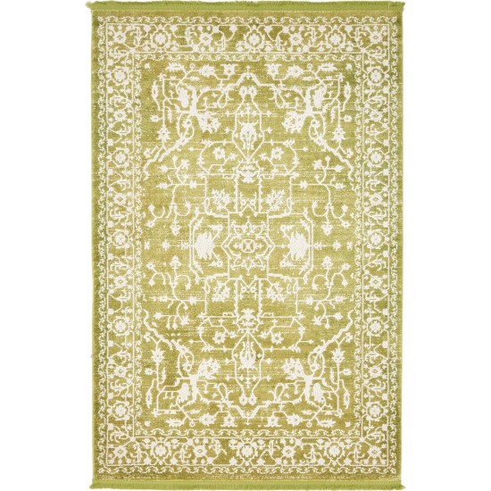 Rug Unique Loom New Classical Light Green Rectangular 4' 0 x 6' 0