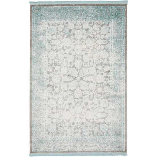 Rug Unique Loom New Classical Blue Rectangular 4' 0 x 6' 0