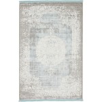 Rug Unique Loom New Classical Light Blue Rectangular 4' 0 x 6' 0