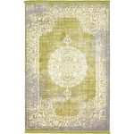 Rug Unique Loom New Classical Light Green Rectangular 4' 0 x 6' 0