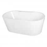 Aqua Eden 63-Inch Acrylic Freestanding Tub with Deck for Faucet Installation, White