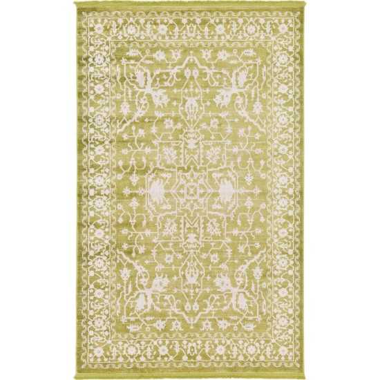 Rug Unique Loom New Classical Light Green Rectangular 5' 0 x 8' 0