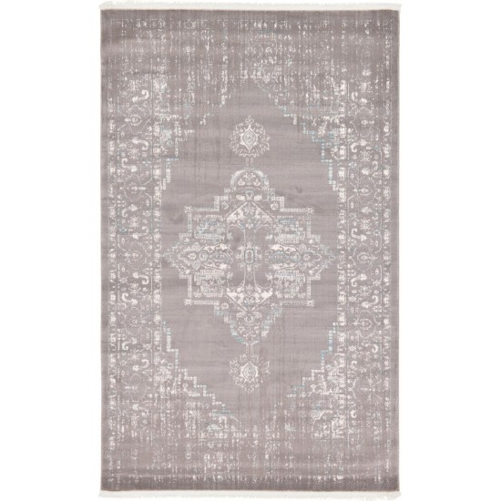 Rug Unique Loom New Classical Gray Rectangular 5' 0 x 8' 0