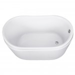 Aqua Eden 52-Inch Acrylic Freestanding Tub with Drain, White