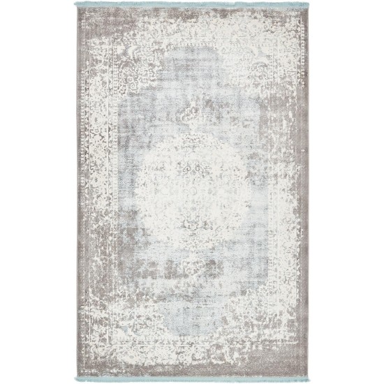 Rug Unique Loom New Classical Light Blue Rectangular 5' 0 x 8' 0