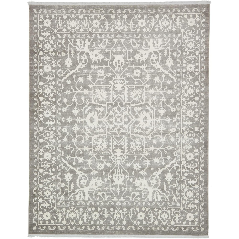 Rug Unique Loom New Classical Gray Rectangular 8' 0 x 10' 0