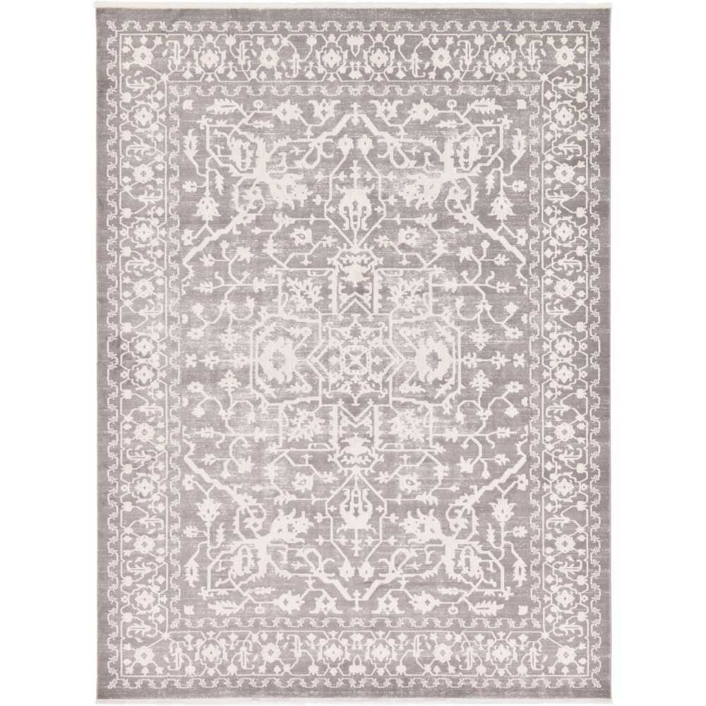 Rug Unique Loom New Classical Gray Rectangular 9' 0 x 12' 0