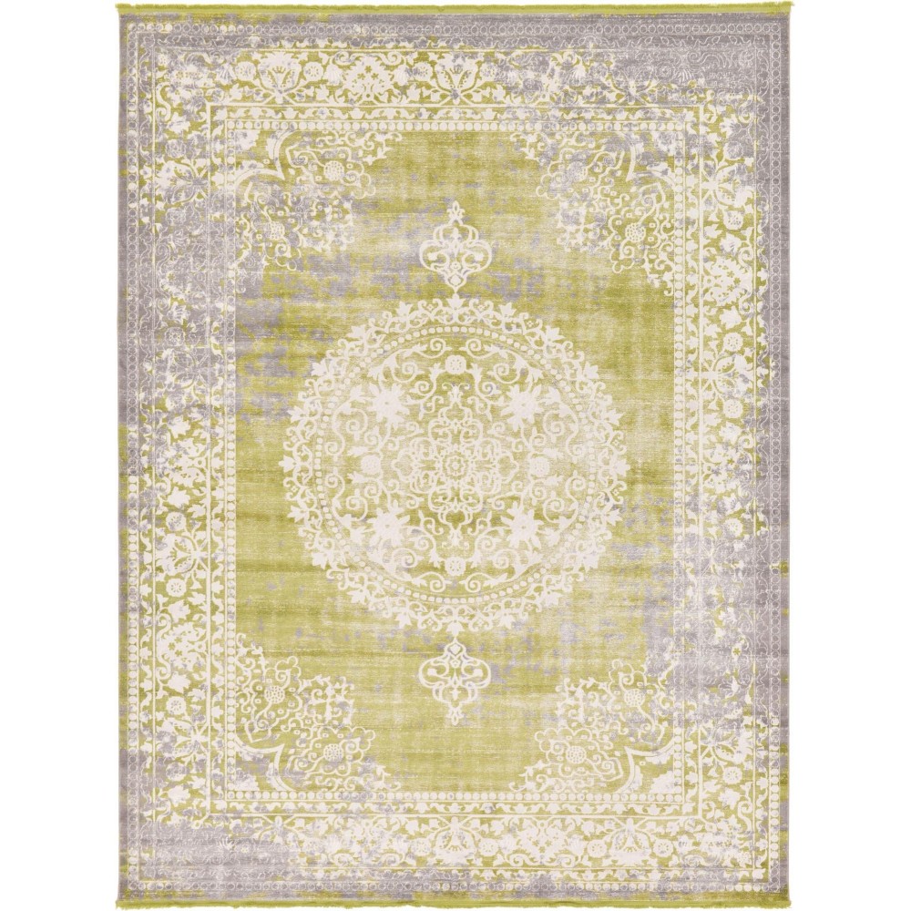 Rug Unique Loom New Classical Light Green Rectangular 10' 0 x 13' 0