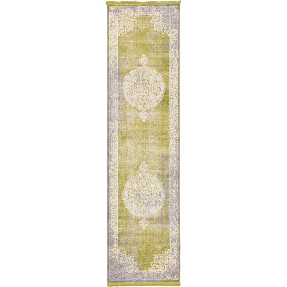 Rug Unique Loom New Classical Light Green Runner 2' 7 x 10' 0