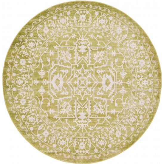 Rug Unique Loom New Classical Light Green Round 6' 0 x 6' 0