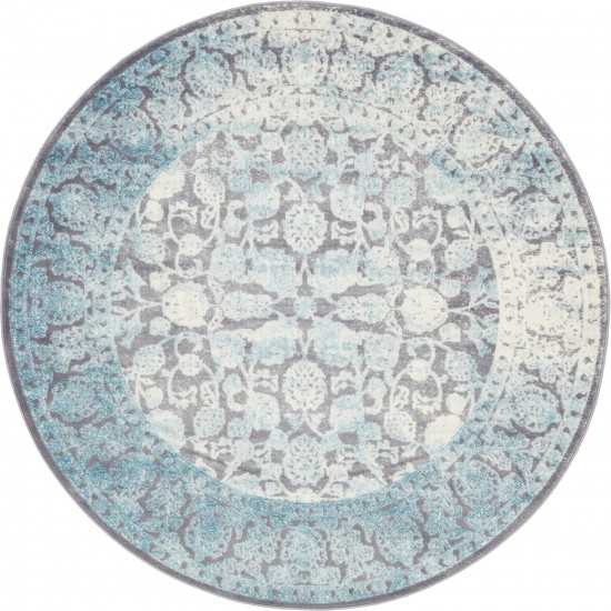 Rug Unique Loom New Classical Blue Round 6' 0 x 6' 0