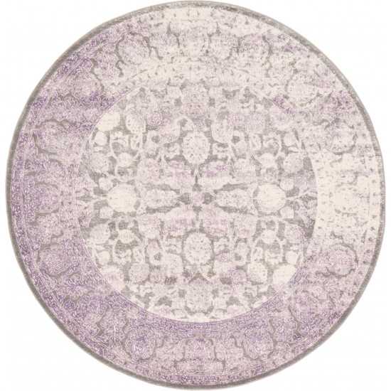 Rug Unique Loom New Classical Purple Round 6' 0 x 6' 0