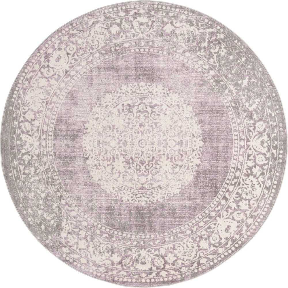 Rug Unique Loom New Classical Purple Round 6' 0 x 6' 0