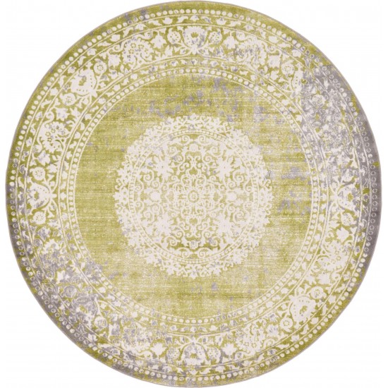 Rug Unique Loom New Classical Light Green Round 6' 0 x 6' 0