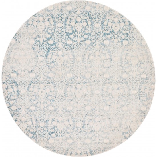 Rug Unique Loom New Classical Light Blue Round 8' 0 x 8' 0