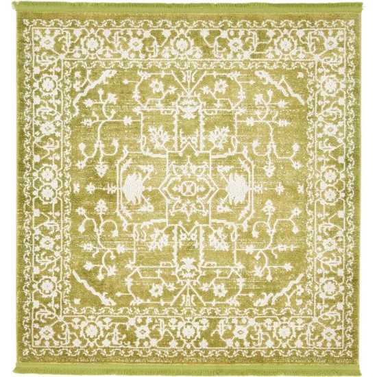 Rug Unique Loom New Classical Light Green Square 4' 0 x 4' 0