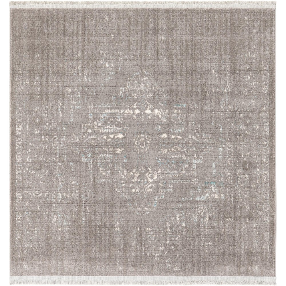 Rug Unique Loom New Classical Gray Square 4' 0 x 4' 0