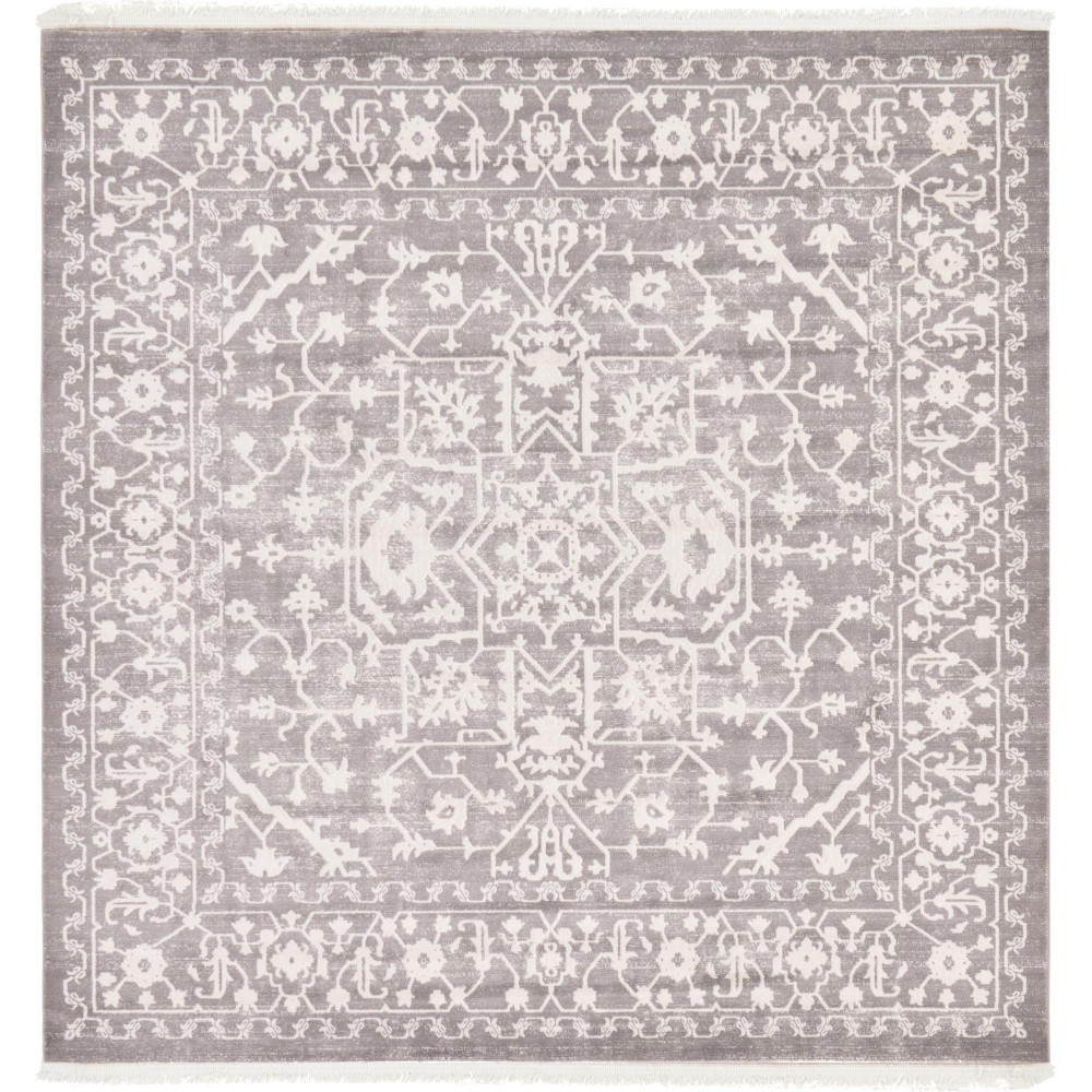 Rug Unique Loom New Classical Gray Square 8' 0 x 8' 0