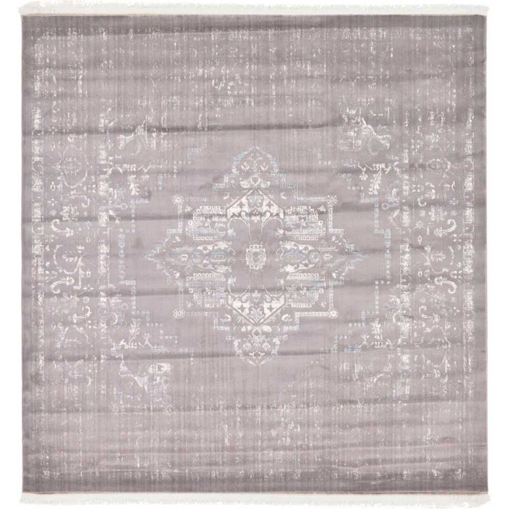 Rug Unique Loom New Classical Gray Square 8' 0 x 8' 0 Rug Unique Loom New Classical Gray Square 8' 0 x 8' 0
