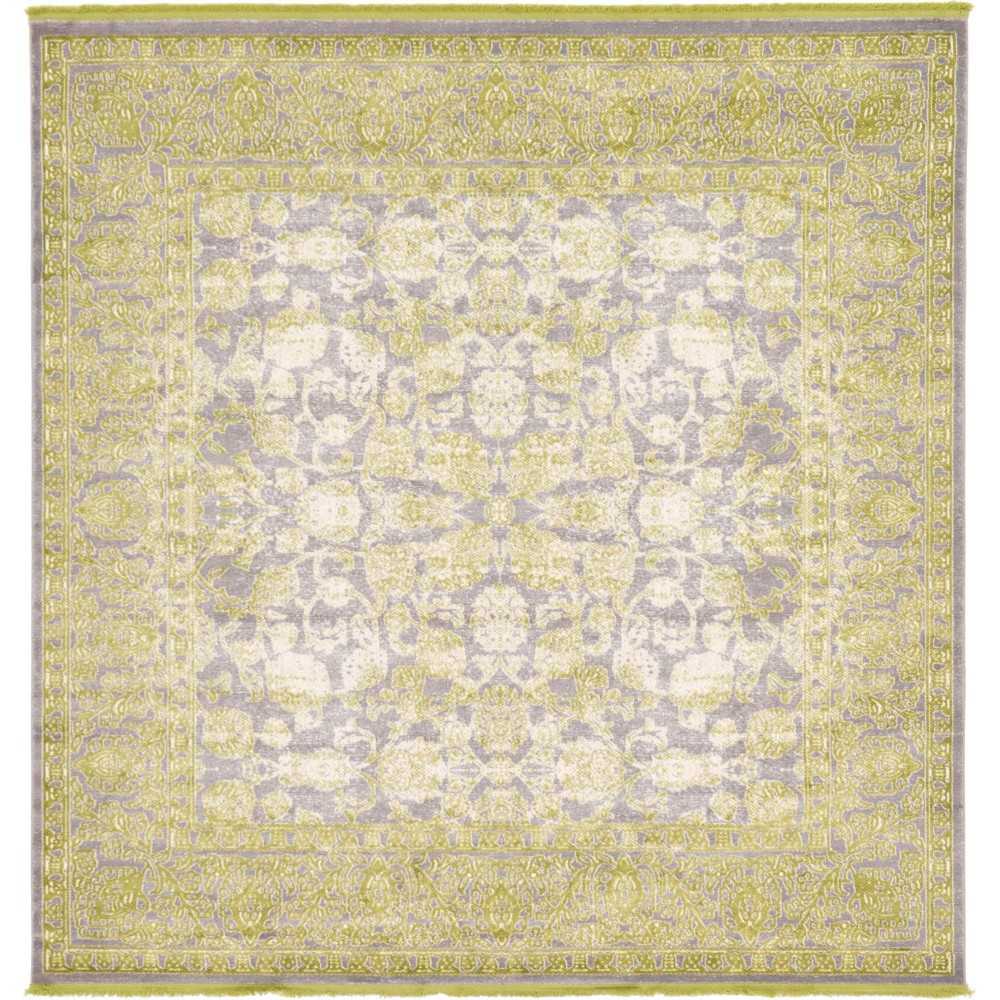 Rug Unique Loom New Classical Light Green Square 8' 0 x 8' 0