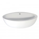 Aqua Eden 73-Inch Acrylic Double Ended Freestanding Tub with Drain, White