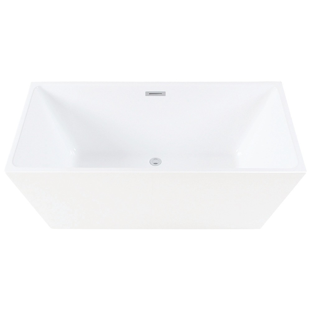 Aqua Eden 59-Inch Acrylic Freestanding Tub with Drain, White