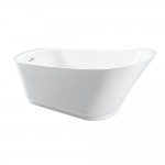 Aqua Eden 59-Inch Acrylic Single Slipper Freestanding Tub with Drain, White