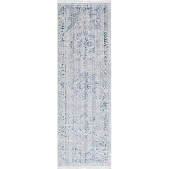 Rug Unique Loom Noble Blue Runner 2' 2 x 6' 0