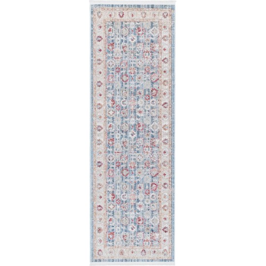 Rug Unique Loom Noble Blue Runner 2' 2 x 6' 0