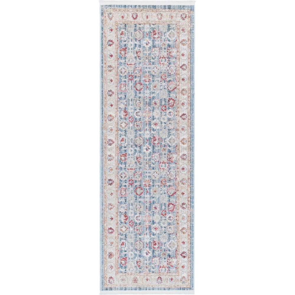 Rug Unique Loom Noble Blue Runner 2' 2 x 6' 0