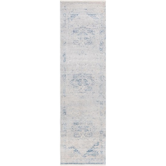 Rug Unique Loom Noble Blue Runner 2' 7 x 10' 0