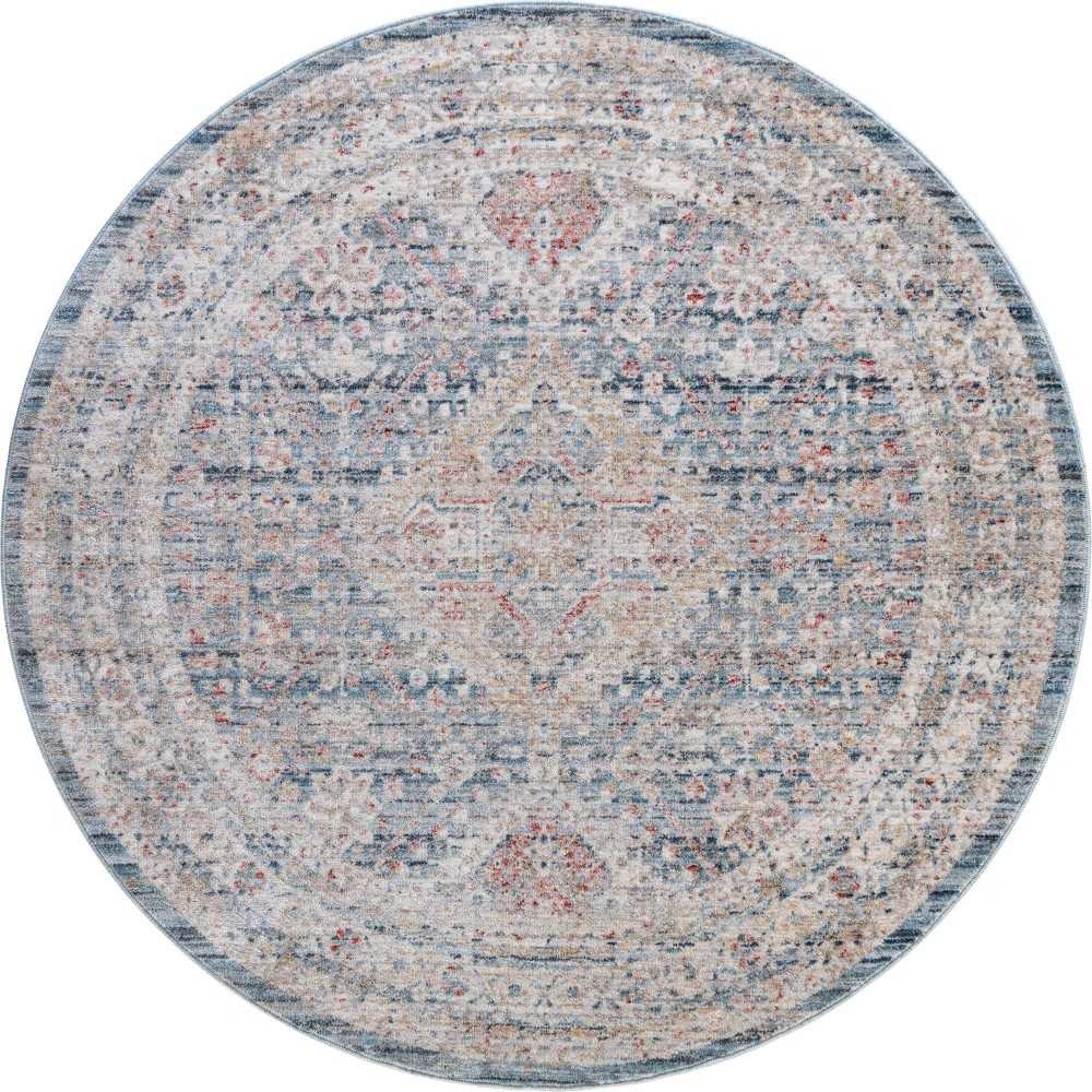 Rug Unique Loom Noble Blue Round 4' 0 x 4' 0 Rug Unique Loom Noble Blue Round 4' 0 x 4' 0