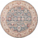 Rug Unique Loom Noble Blue Round 5' 3 x 5' 3