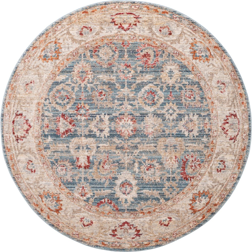 Rug Unique Loom Noble Blue Round 5' 3 x 5' 3 Rug Unique Loom Noble Blue Round 5' 3 x 5' 3