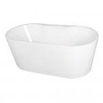 Aqua Eden 59-Inch Acrylic Freestanding Tub with Deck for Faucet Installation, White