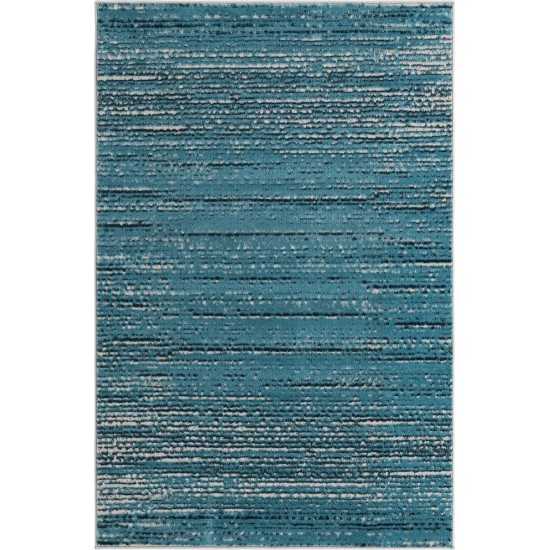 Rug Unique Loom Oasis Blue Rectangular 4' 0 x 6' 0