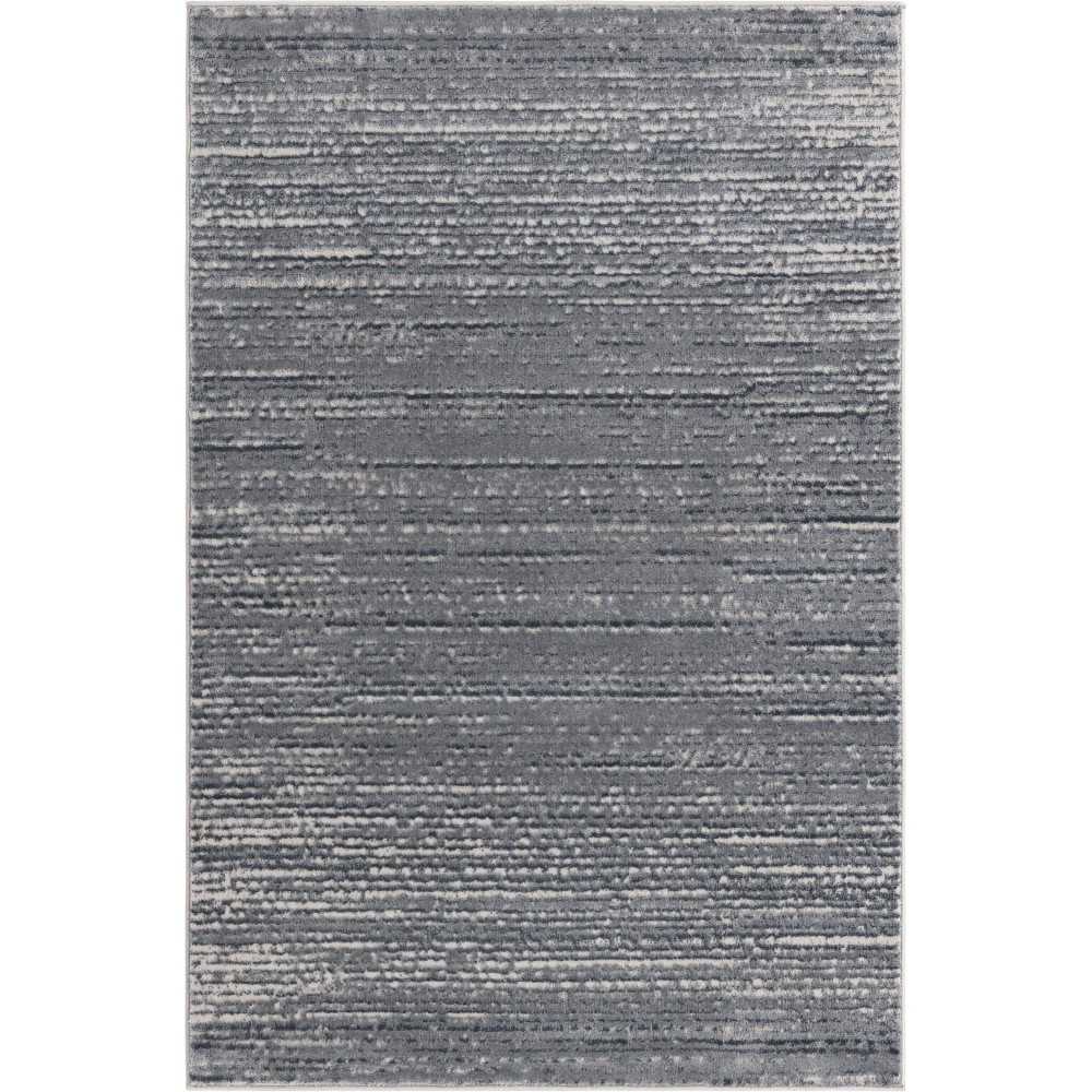 Rug Unique Loom Oasis Gray Rectangular 4' 0 x 6' 0