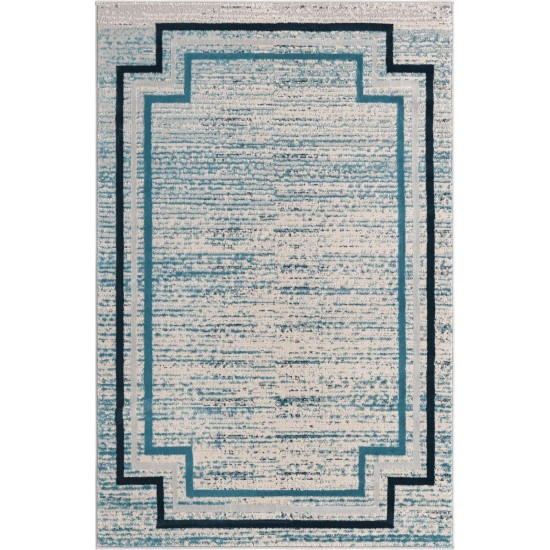 Rug Unique Loom Oasis Blue Rectangular 4' 0 x 6' 0